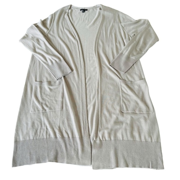 UNIVERSAL STANDARD LONG WOOL BLEND OPEN CARDIGAN SIZE SMALL - Picture 4 of 10